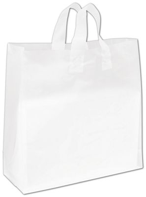 Clear Frosted High Density Flex Loop Shoppers, 16 x 6 x 16
