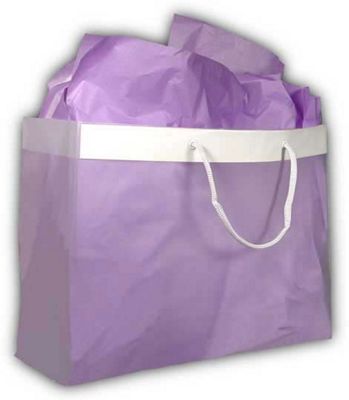 Clear Frosted Euro Shopping Bag, 16 x 6 x 12