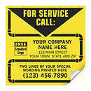 5 x 5 Contractor Service Labels, with Pipe Border, Vinyl
