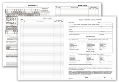 11 x 17 Four-Page Dental Exam Record, Without Treatment Plan