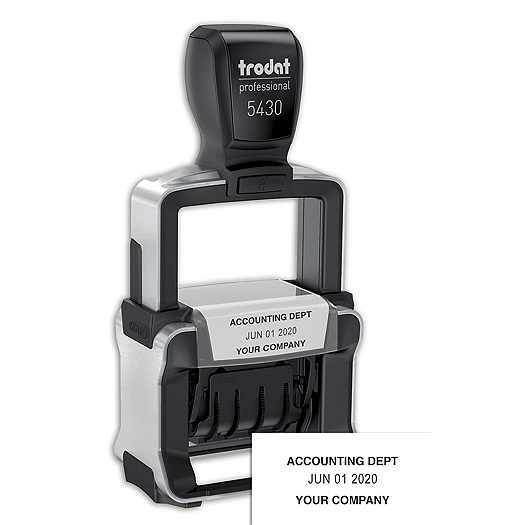 Self-Inking Metal Dater Stamp - One Color - Office and Business Supplies Online - Ipayo.com