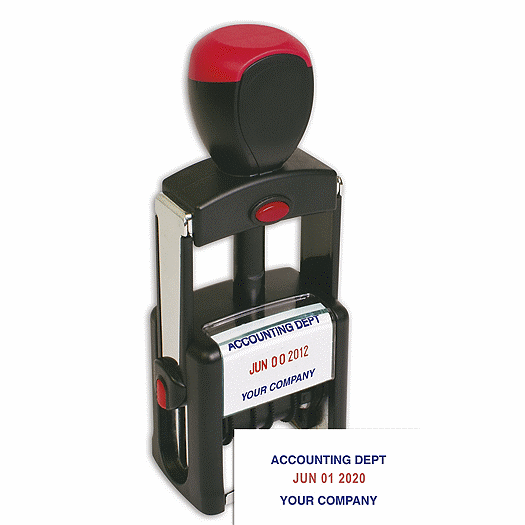 Self-Inking Metal Dater Stamp - Two Color