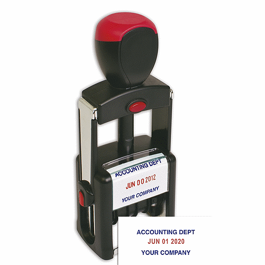 Self-Inking Metal Dater Stamp - Two Color - Office and Business Supplies Online - Ipayo.com