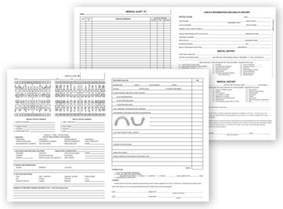 Pedodontic Dental Exam Record Forms, Histacount Series 200