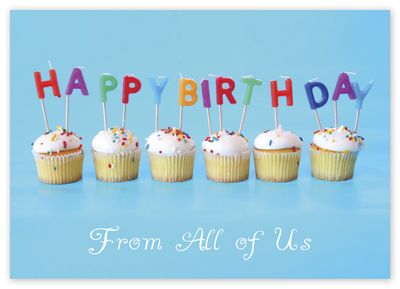 Candle Message  Cupcake Birthday Cards