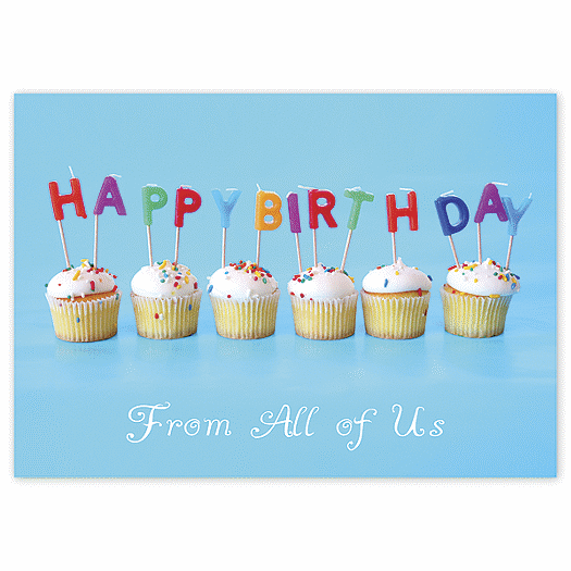 Candle Message Cupcake Birthday Cards