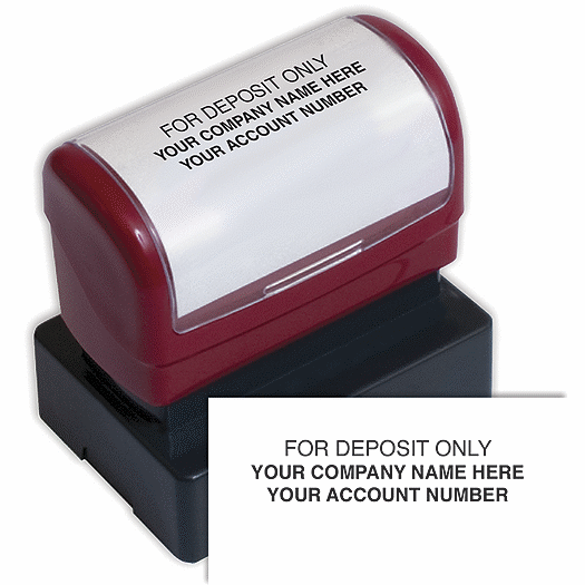 Endorsement Stamp - Pre-Inked, Custom Layout