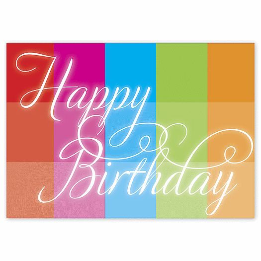 Rainbow Block Birthday Greeting Cards