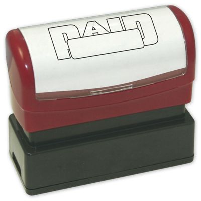 Paid within box outline Stamp - Pre-Inked