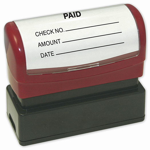 Paid with check amount Stamp - Pre-Inked - Office and Business Supplies Online - Ipayo.com