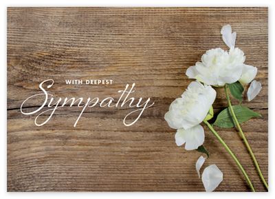 White Peonies Sympathy Cards