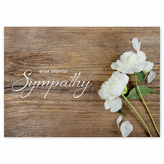 White Peonies Sympathy Cards