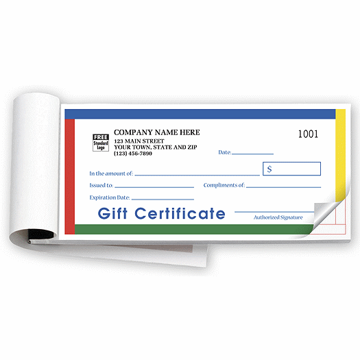 Gift Certificates,  Booked,  Carbonless, Primary Color - Office and Business Supplies Online - Ipayo.com