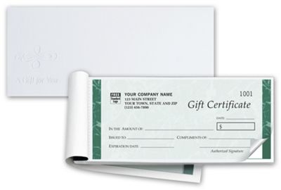 Embassy Gift Certificates - Booked Carbonless