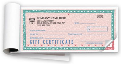 St. Croix Gift Certificates, Booked,  Carbonless, Pink