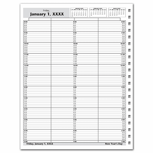 DayScan 4 Col Looseleaf Book - 10 Min, 8am-7pm