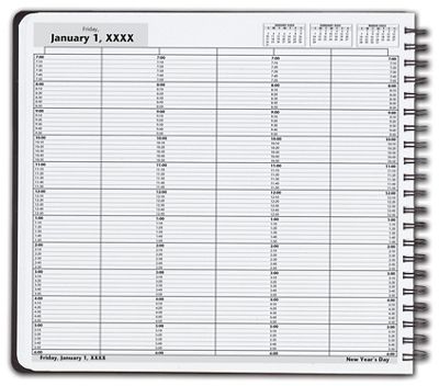 DayScan 6 Col Wirebound Book - 10 Min, 7am-6pm