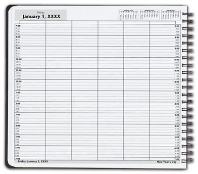 DayScan 6 Col Wirebound Book - 15 Min, 7am-7pm