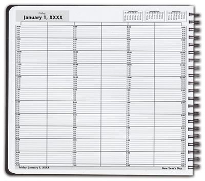DayScan 6 Col Wirebound Book - 10 Min, 8am-7pm