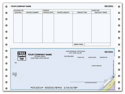 Continuous Bottom Accounts Payable Check - Office and Business Supplies Online - Ipayo.com