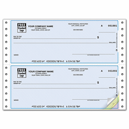 Continuous 3 1/2  Multi-Purpose Check, Lined