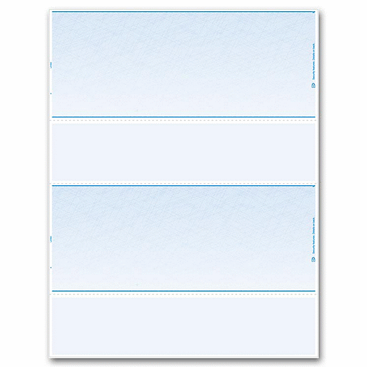 Laser 2-Up Check, 11 Sheet, Blank Stock