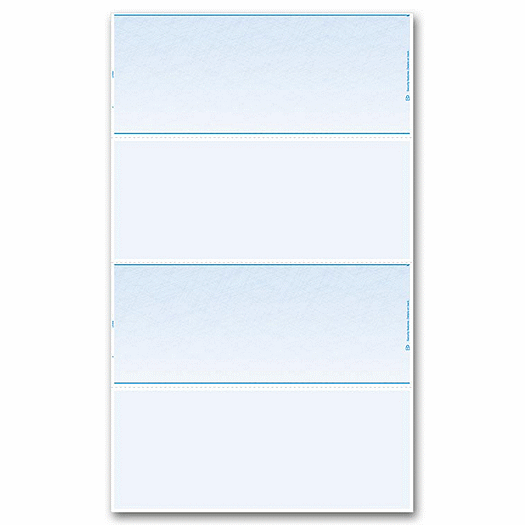 Laser 2-Up Check, 14 Sheet, Blank Stock