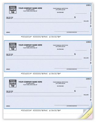 8 1/2 x 11 Laser 3-To-A-Page Checks, Lined