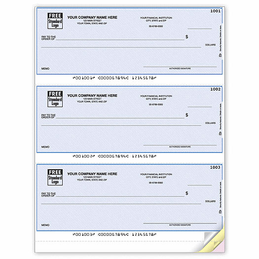 Laser 3-To-A-Page Checks, Lined