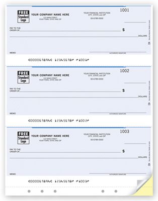 Lined & Hole-Punched 3-Up Laser Multipurpose Check - Office and Business Supplies Online - Ipayo.com