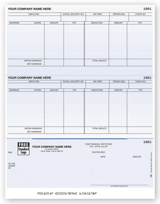 Laser Bottom Payroll Check