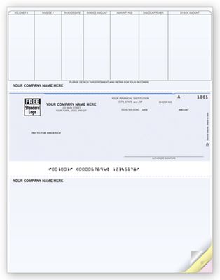 8 1/2 x 11 Laser Middle Accounts Payable Check