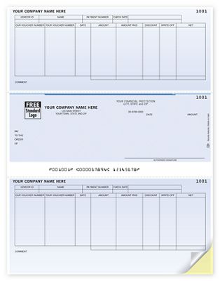 8 1/2 x 11 Laser Checks, Accounts Payable, MS Dynamics Compatible