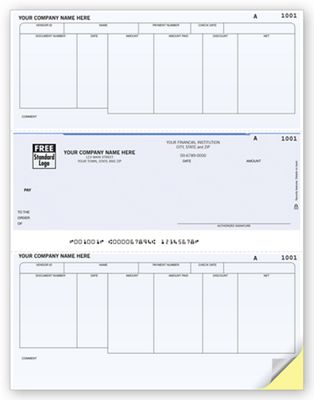 8 1/2 x 11 Laser Middle Accounts Payable Check