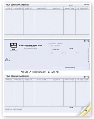 8 1/2 x 11 Laser Accounts Payable Check, Compatible with Great Plains