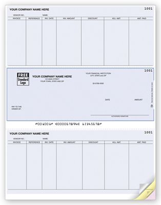 8 1/2 x 11 Laser Accounts Payable Check, Compatible with SBT