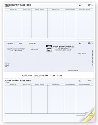 8 1/2 x 11 Laser Middle Accounts Payable Check