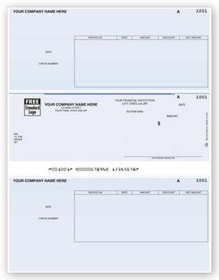 8 1/2 x 11 Laser Middle Accounts Payable Check