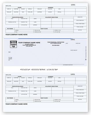 Laser Middle Payroll Check - Office and Business Supplies Online - Ipayo.com