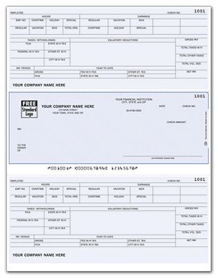 8 1/2 x 11 Laser Payroll Check, Compatible with RealWorld