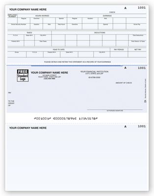 Laser Middle Payroll Check - Office and Business Supplies Online - Ipayo.com