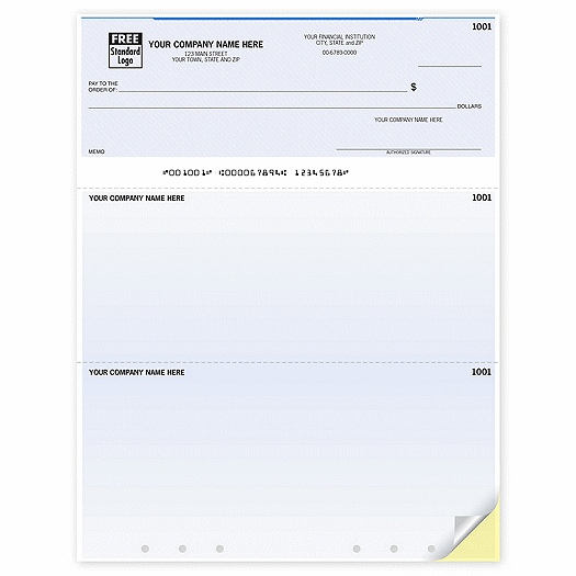 Laser Lined, Hole Punched Multipurpose Check