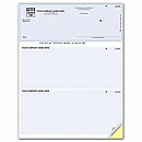 Pay bills or employees with our laser business checks! Use these all-purpose checks for accounts payable, payroll and more. Two bottom stubs. Choose consecutive or reverse numbering.