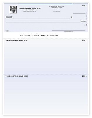 8 1/2 x 11 Lined Laser Check, Microsoft Office Accounting Compatible