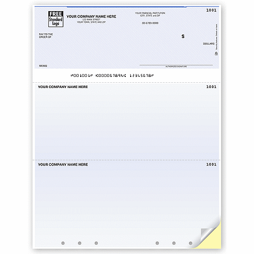 Laser Multi-Purpose Check, Unlined, Hole-Punched