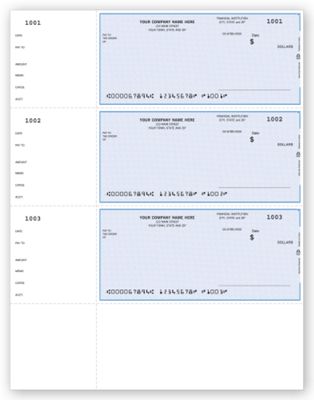 8 1/2 x 11 Laser Wallet Checks, QuickBooks Compatible, Unlined