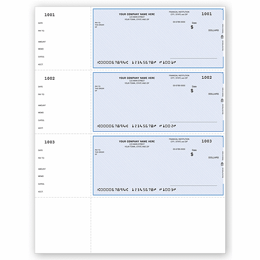 Laser Wallet Checks, QuickBooks Compatible, Unlined - Office and Business Supplies Online - Ipayo.com