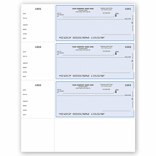 Laser Wallet Checks, QuickBooks Compatible, Lined - Office and Business Supplies Online - Ipayo.com