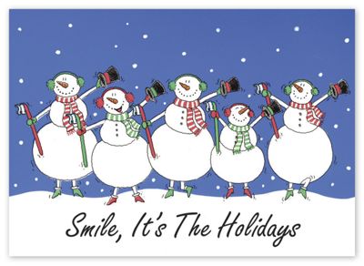 Smiling Snowmen Holiday Card - Office and Business Supplies Online - Ipayo.com