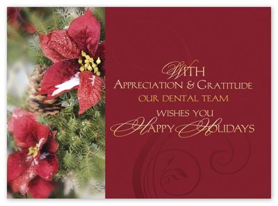 Picturesque Poinsettia Holiday Card - Office and Business Supplies Online - Ipayo.com